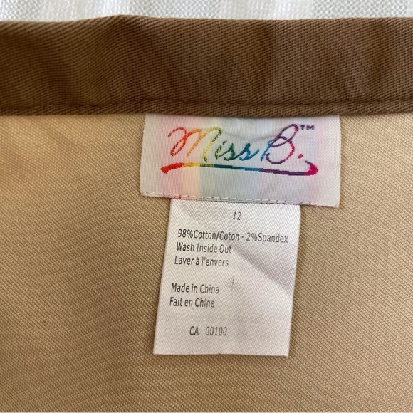 Beautiful Miss B cotton dress nude tan floral appliqué size 12 A-line granola - Picture 5 of 9